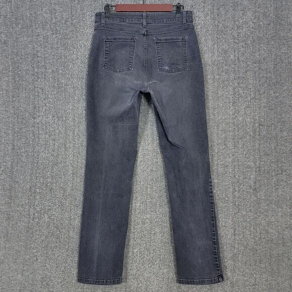 LL Bean True Shape Jeans Womens 12 MT Black High Rise Straight Leg Classic Fit - Picture 8 of 13